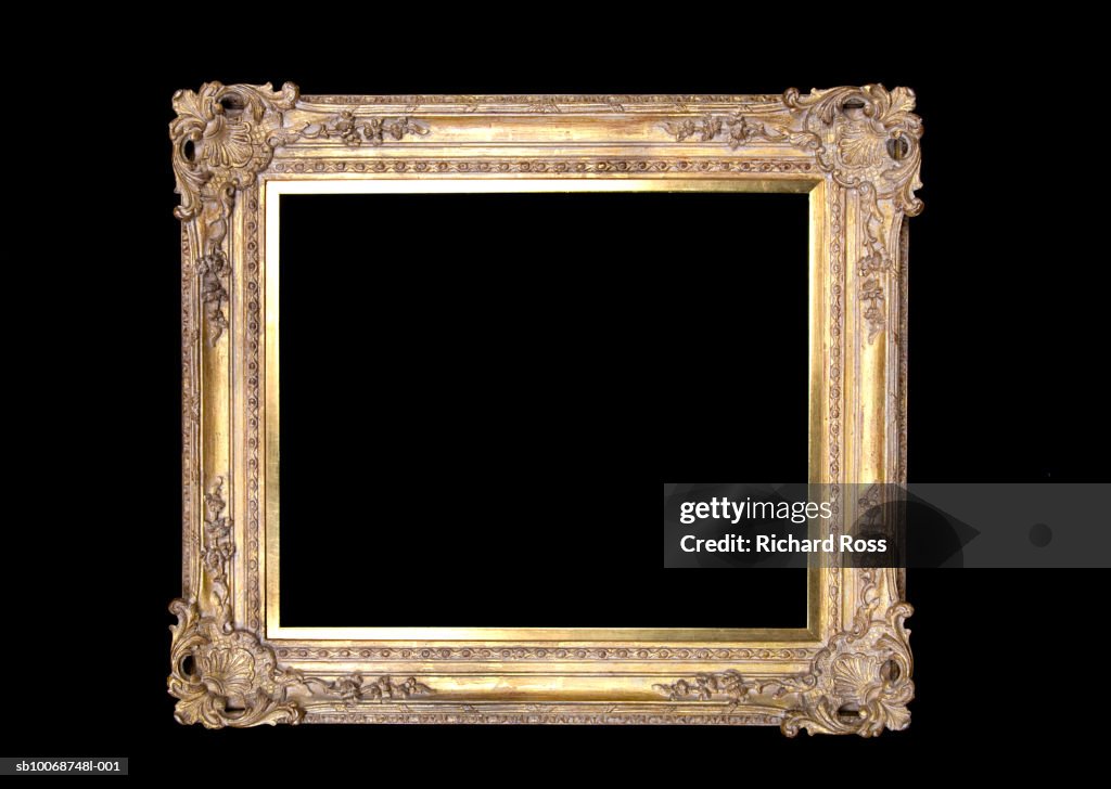 Orante picture frame on black background