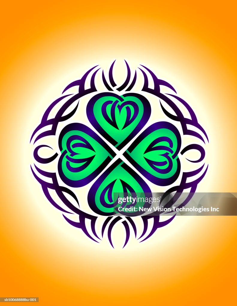 Four-Leaf Clover tribal Tattoo