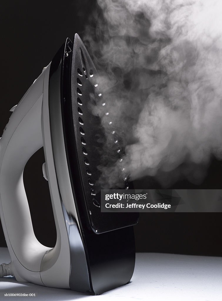 Steaming iron, studio shot