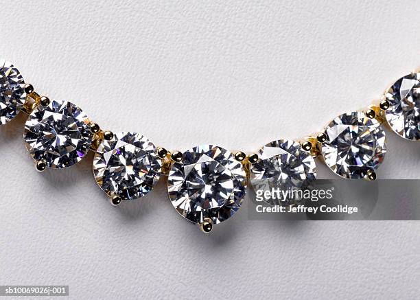 diamond necklace close-up, studio shot - jewelry necklace stockfoto's en -beelden