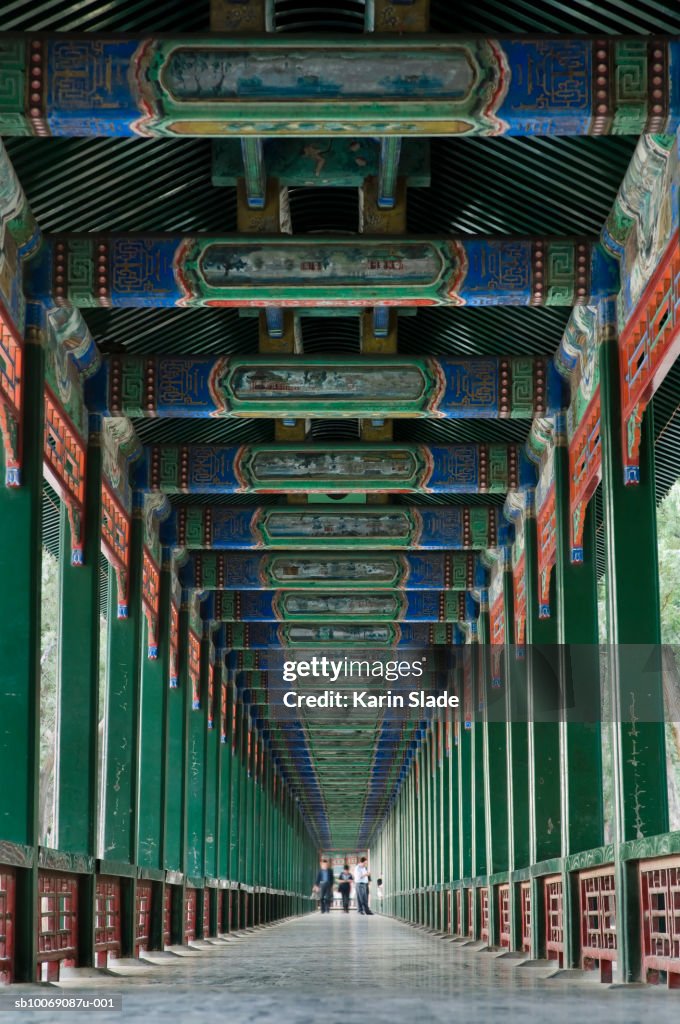 China, Beijing, Summer Palace decorative corridor