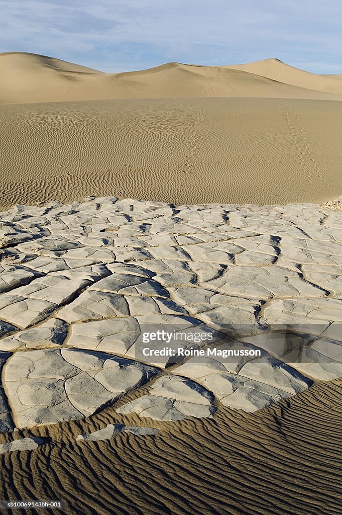 USA, California, Death Valley, dry mud in desert