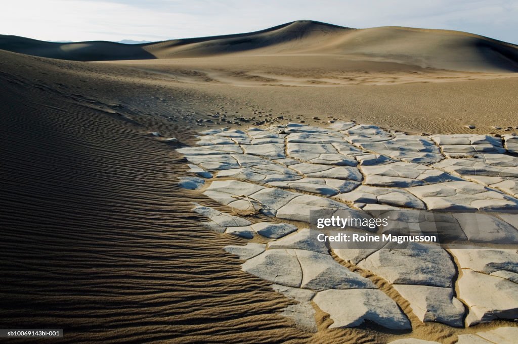 USA, California, Death Valley, dry mud in desert