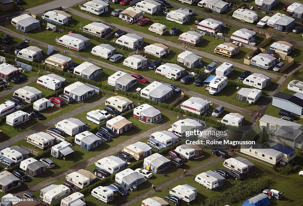 Aerial view of campsite