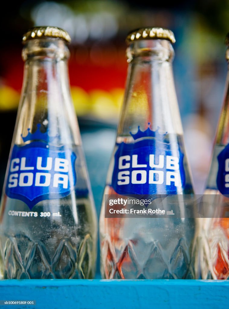 Soda bottles, close-up