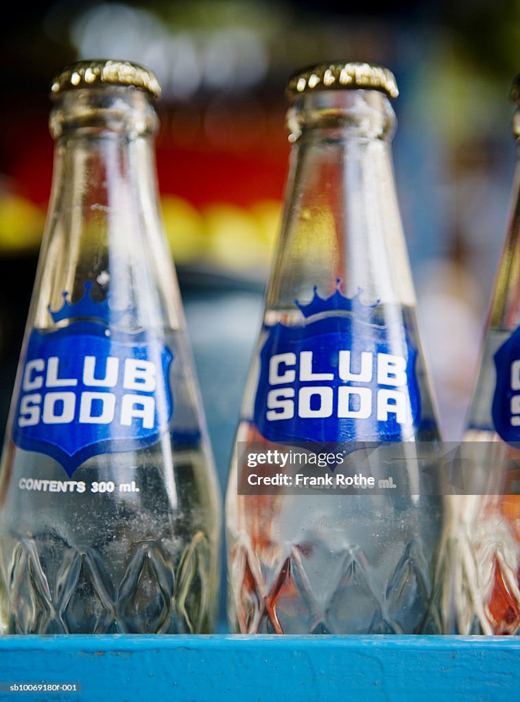 Soda bottles, close-up