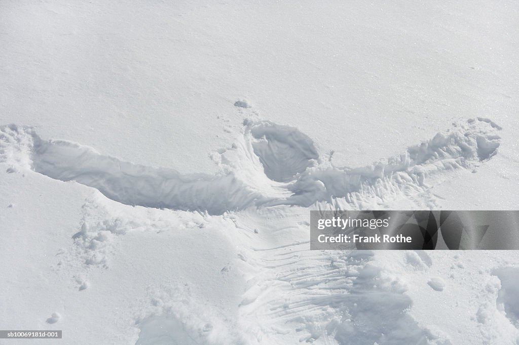 Switzerland, snow angel, high angle view