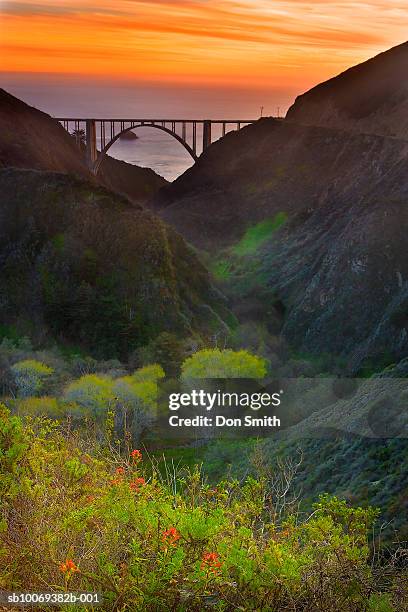 usa, california, big sur, bixby bridge - ビクスビークリーク ストックフォトと画像