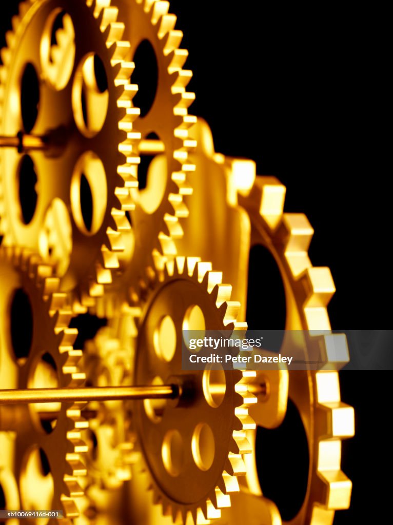 Cogs in motion., close-up
