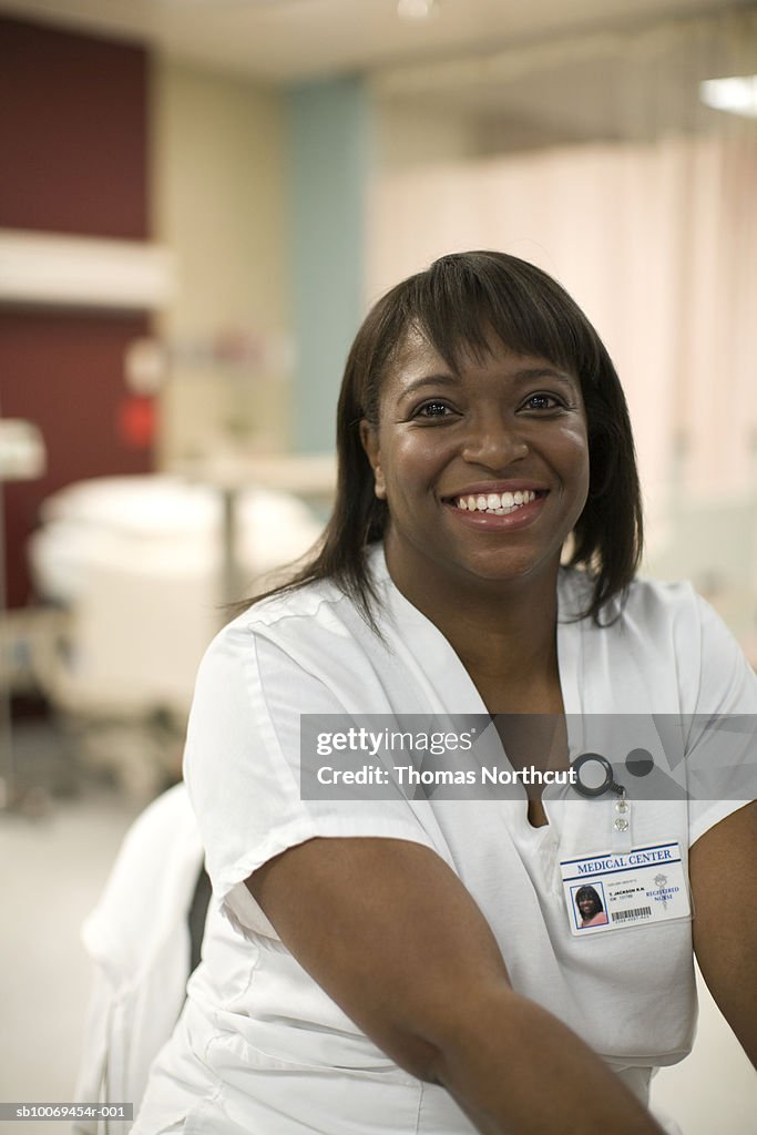 Female health worker, smiling, portrait