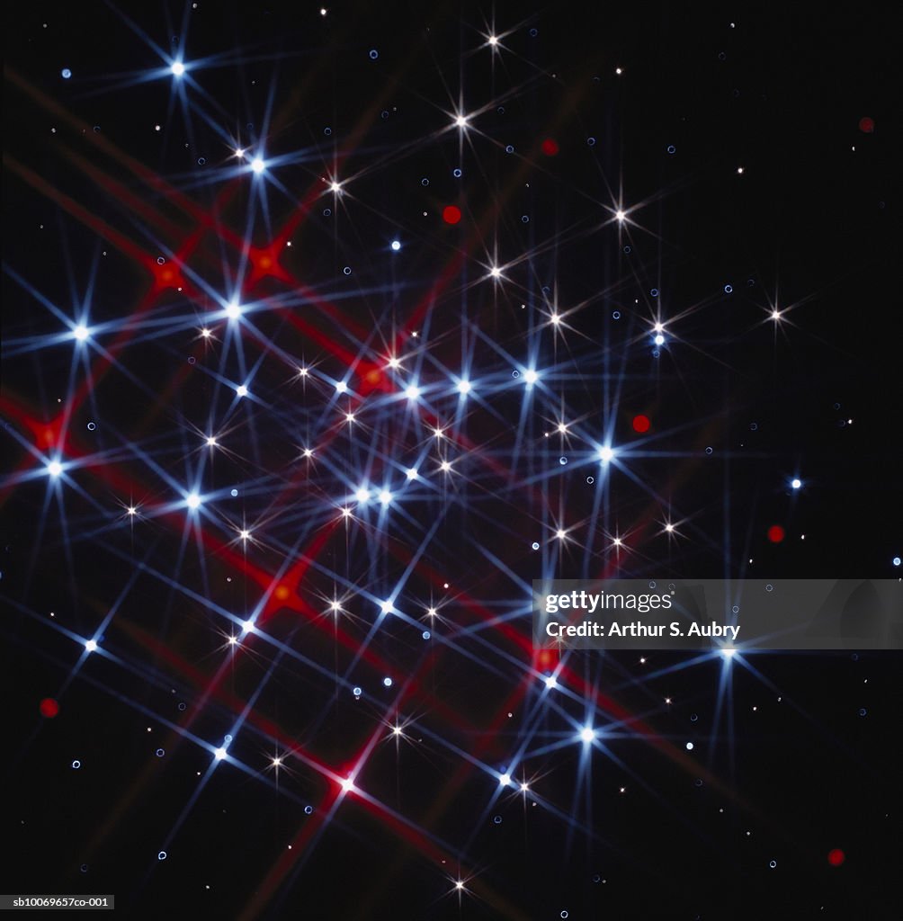 Twinkling cluster of lights, digitally generated