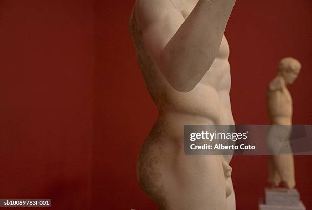 classic greek statues, mid section - ancient marble statues greek stock pictures, royalty-free photos & images