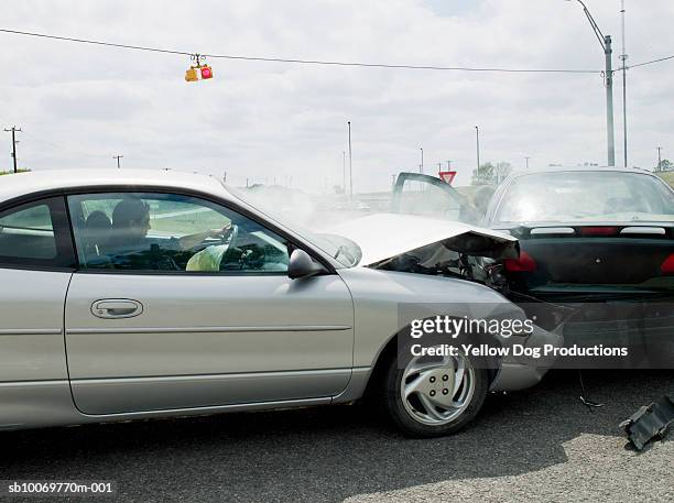 car accident on road - 衝突事故 ストックフォトと画像