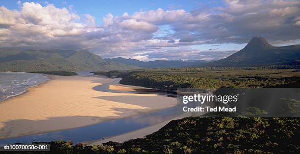 australia, tasmania, southwest national park, new river and prion beach - southwest national park stock pictures, royalty-free photos & images