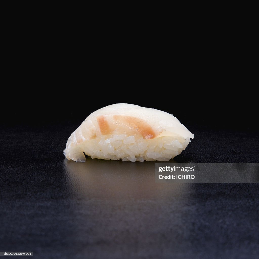 Tai Nigiri Sushi on black background