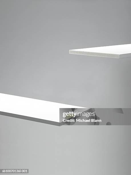 two white planks, close-up - bridging the gap stock pictures, royalty-free photos & images