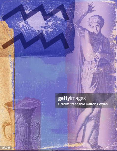 aquarius the water bearer - astrologisches luftzeichen stock-grafiken, -clipart, -cartoons und -symbole