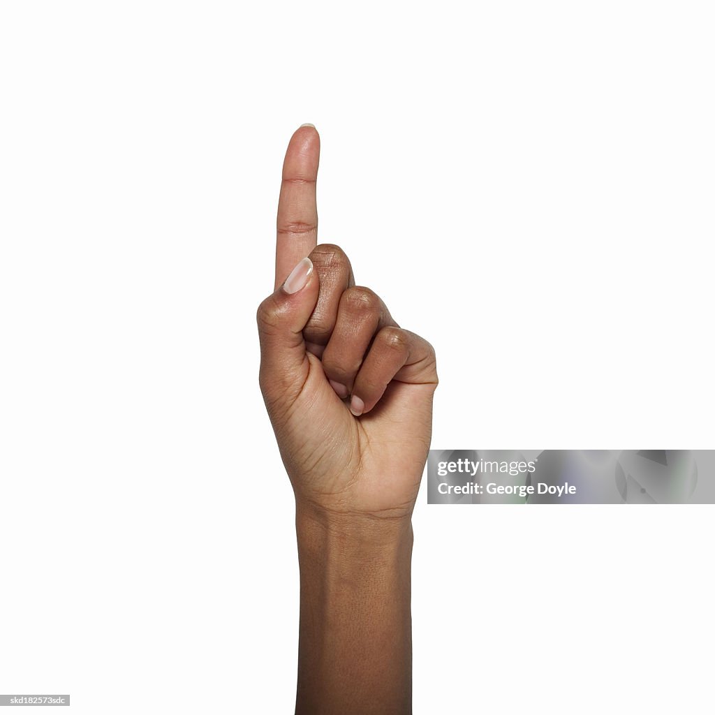 Up Button Using Hand Female Hand Holding Up