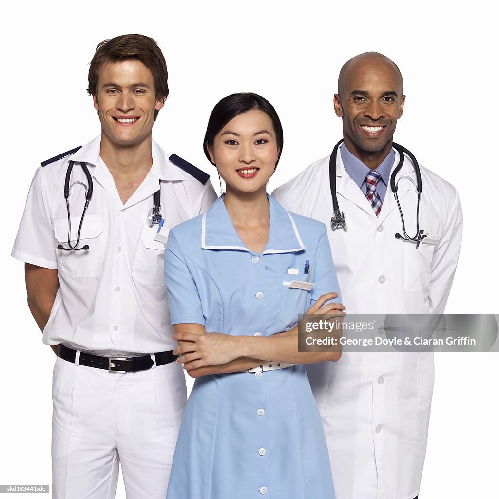 Portrait of three medical professionals