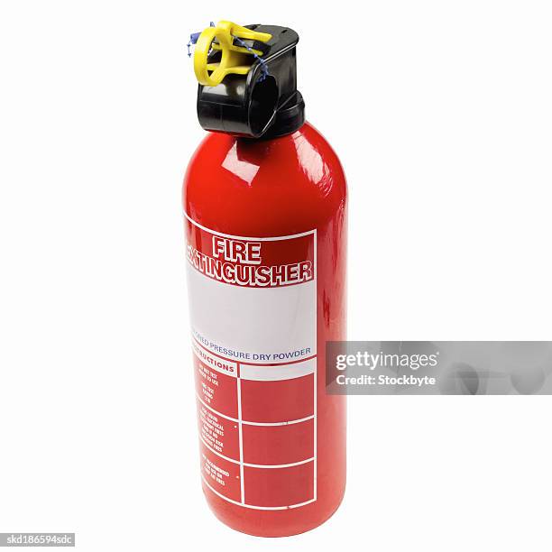 close up of a fire extinguisher - artículo de emergencia fotografías e imágenes de stock