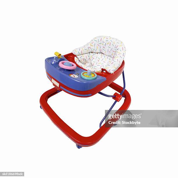 elevated view of a baby walker - baby walker stock pictures, royalty-free photos & images