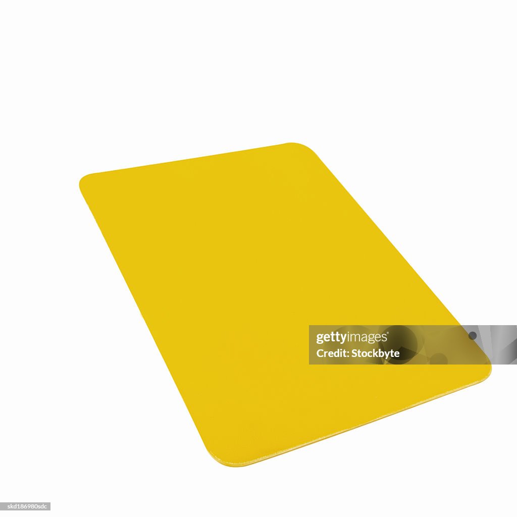 Close up of a yellow card