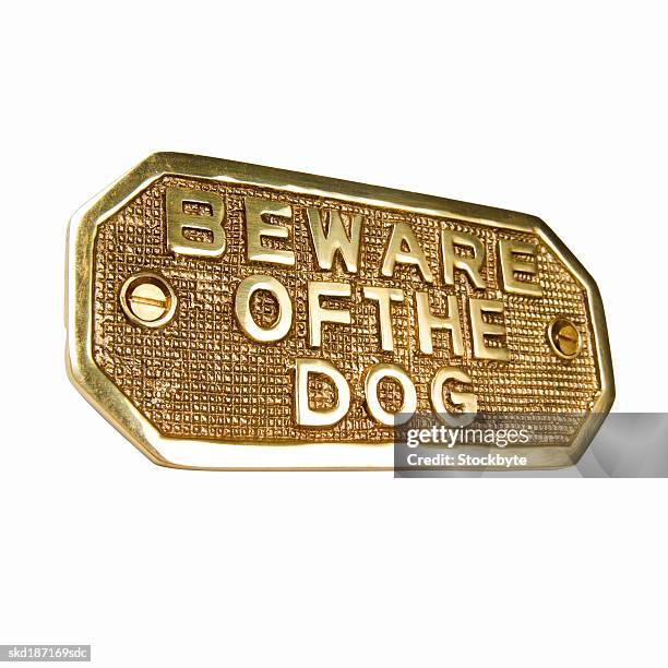 close up of a beware of the dog sign - beware of dog stock pictures, royalty-free photos & images