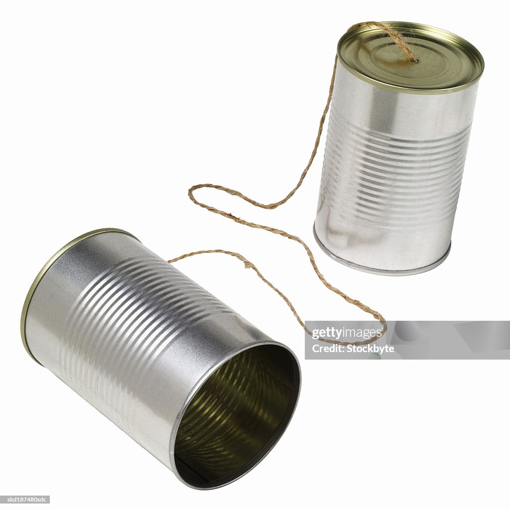 Two Tin Cans Connected With String High-Res Stock Photo - Getty Images