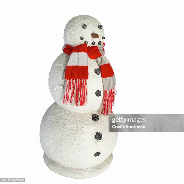 close up view of a figurine snowman - snowman isolated stock pictures, royalty-free photos & images