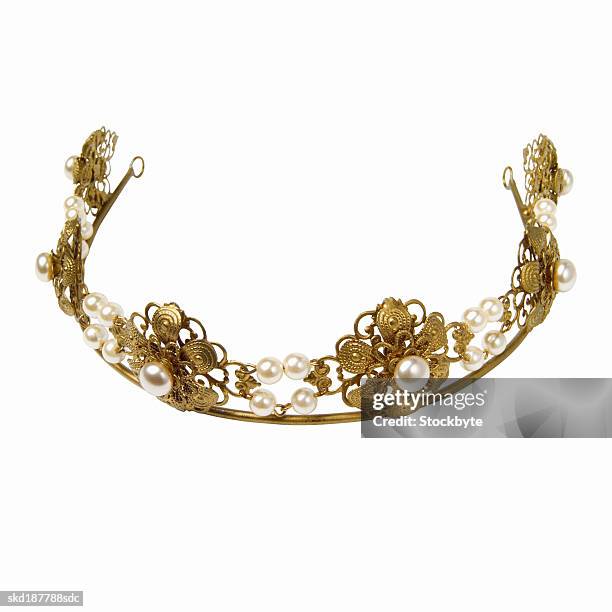 elevated view of a tiara - tiara isolated stock pictures, royalty-free photos & images