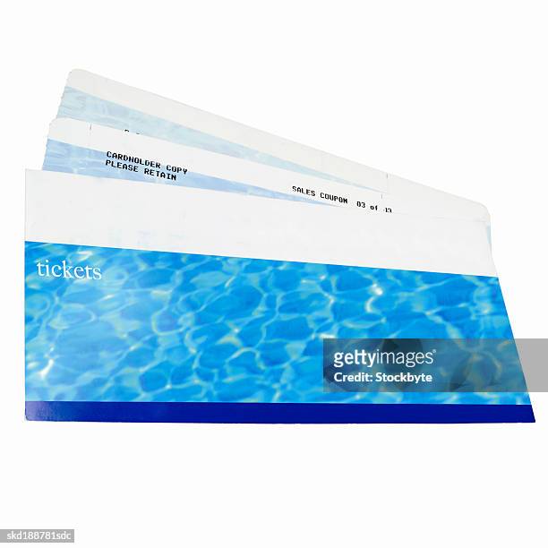 close up of travel airline tickets - travel​ stock pictures, royalty-free photos & images