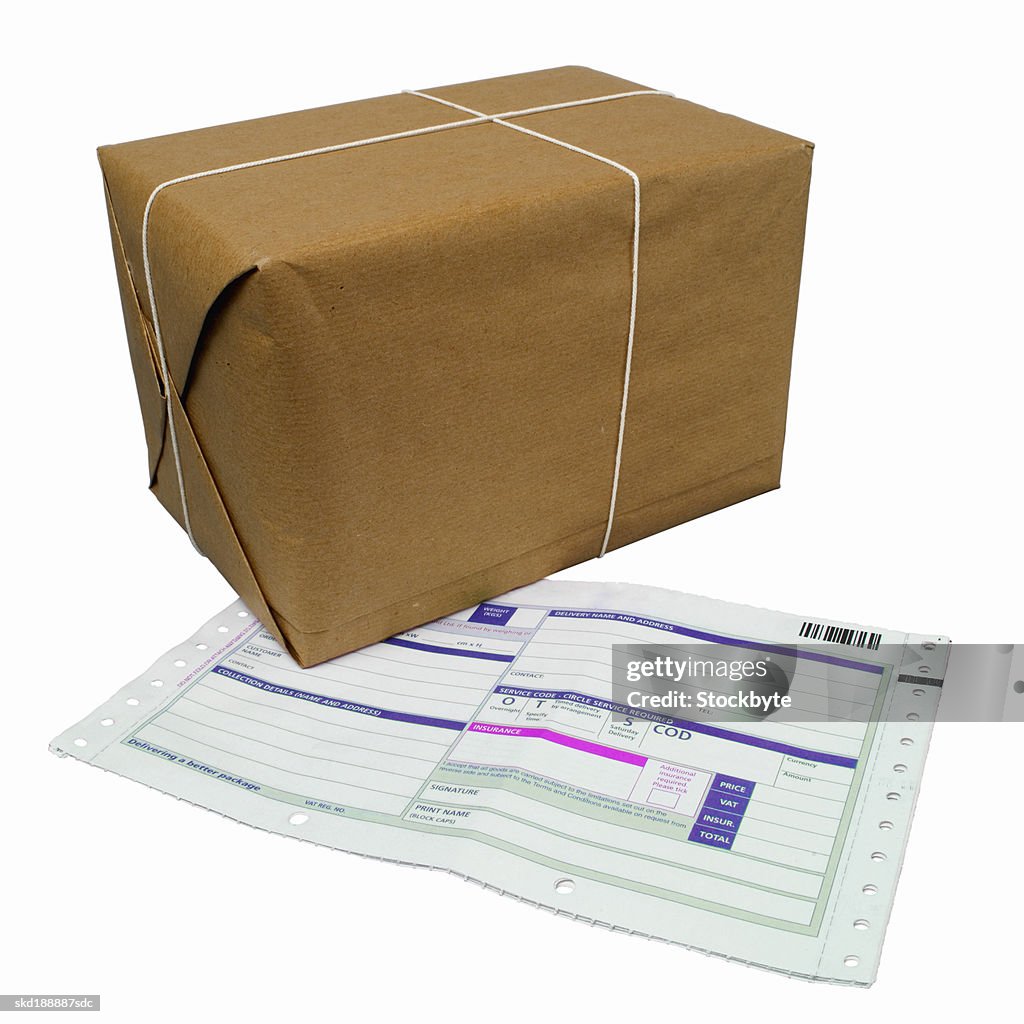 Document Parcel Example Close Up Of A Delivery Document And A Parcel High-Res Stock Photo ...