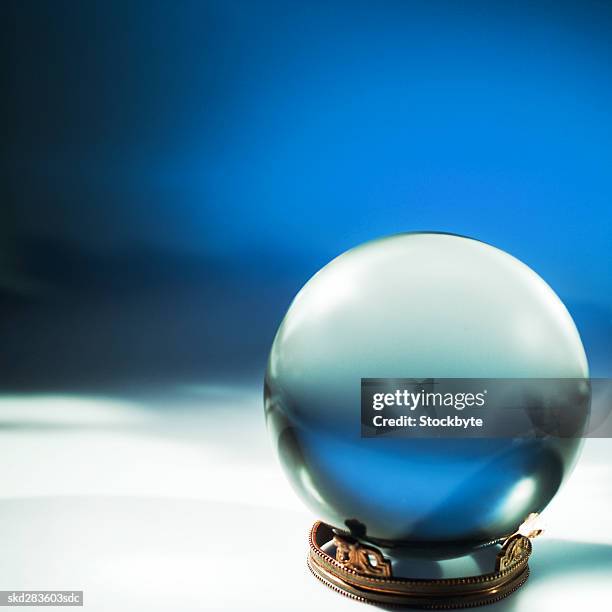 close-up of crystal ball - crystal stock-fotos und bilder