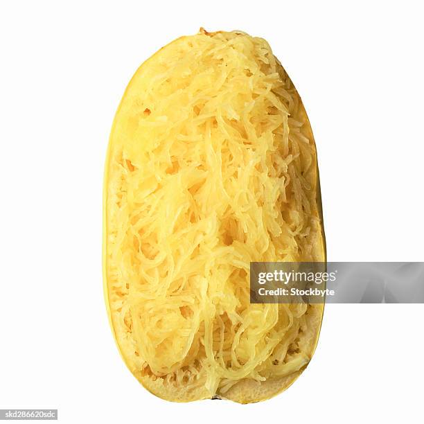 close-up of spaghetti squash - spaghetti squash stock pictures, royalty-free photos & images