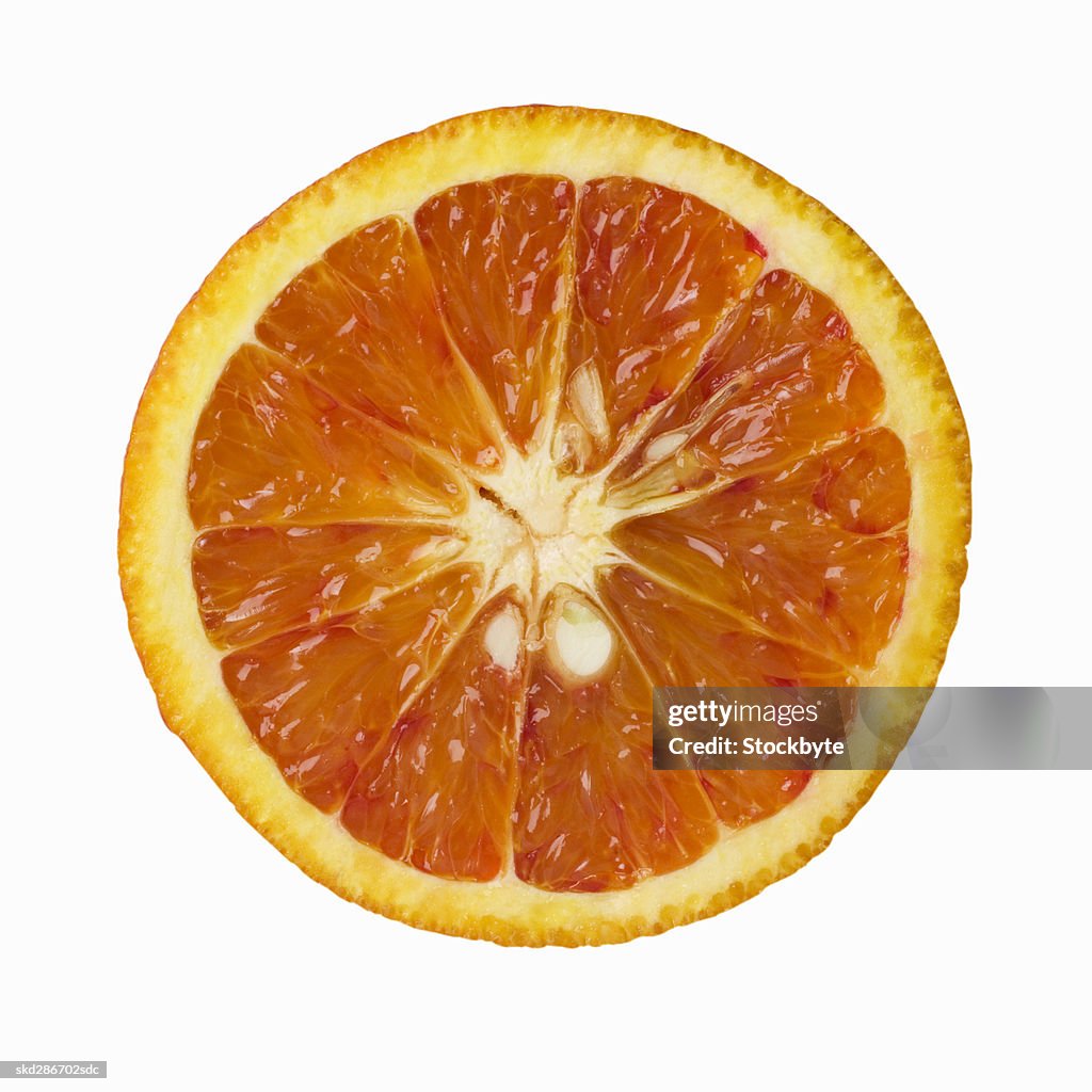 Close-up of half a blood orange