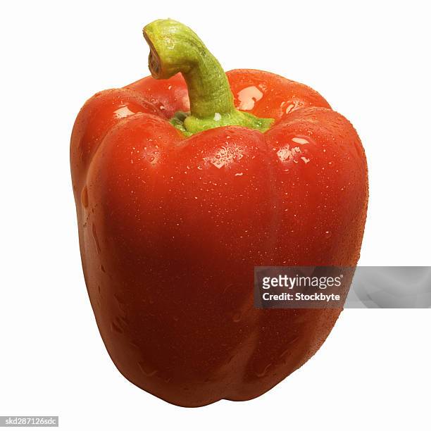 close-up of a red bell pepper - bell foto e immagini stock