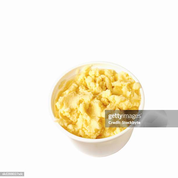 close-up of mashed potato in container - mashed stock pictures, royalty-free photos & images