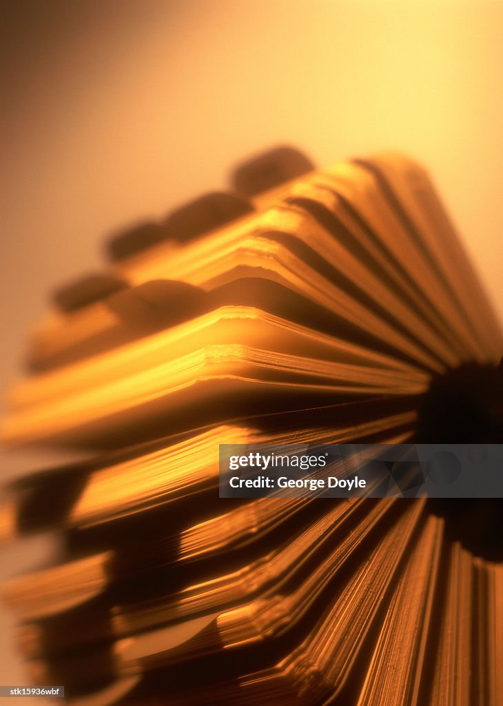 Close-up of a desk top phone book