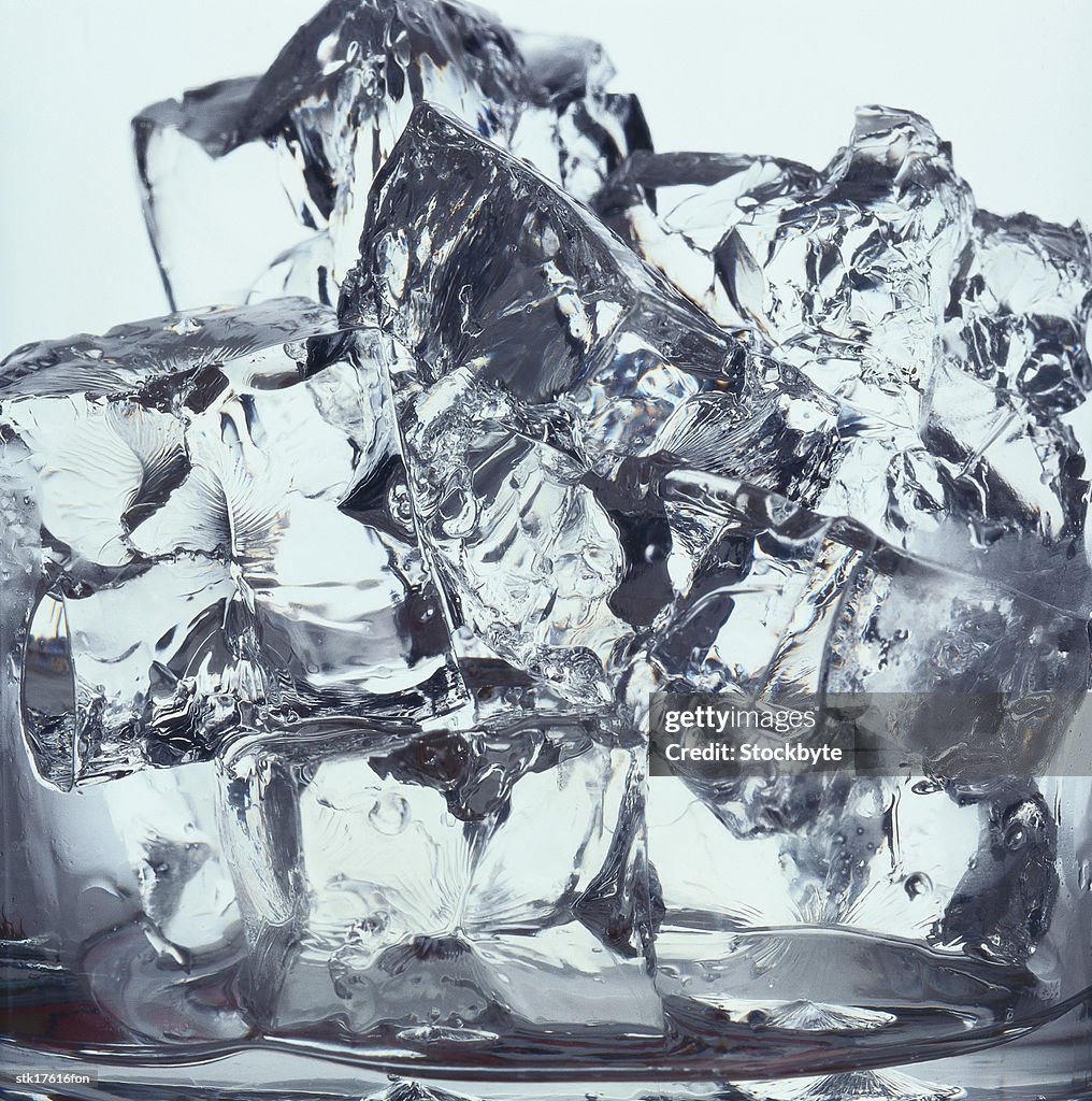 View of ice in a glass