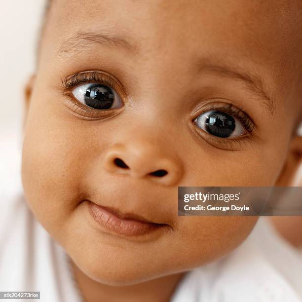 close up portrait of a baby (12-18 months) - only baby girls stock pictures, royalty-free photos & images