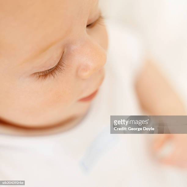 close up elevated view of a baby (6-12 months) - only baby boys stock pictures, royalty-free photos & images