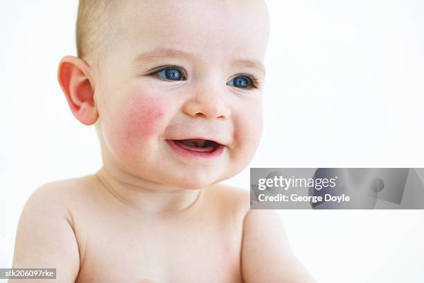 close up of a baby (12-18 months) smiling - only baby girls stock pictures, royalty-free photos & images