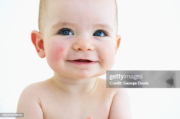 close up of a baby (12-18 months) smiling - only baby girls stock pictures, royalty-free photos & images
