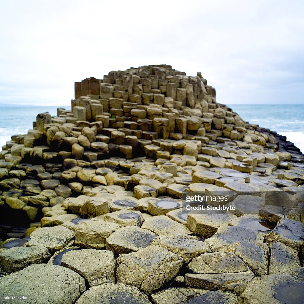 Close up view of the Giants Causeway, County Antrim