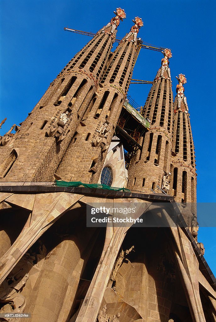 Front facade of the Sangria Familia Church, Barcelona, Spain