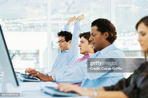 Woman Desktop Computer Profile Photos and Premium High Res Pictures ...