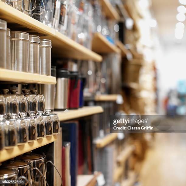 shelves in a supermarket - retail of amorepacific corp brands as south koreas biggest cosmetics makers revamps product lineup stockfoto's en -beelden