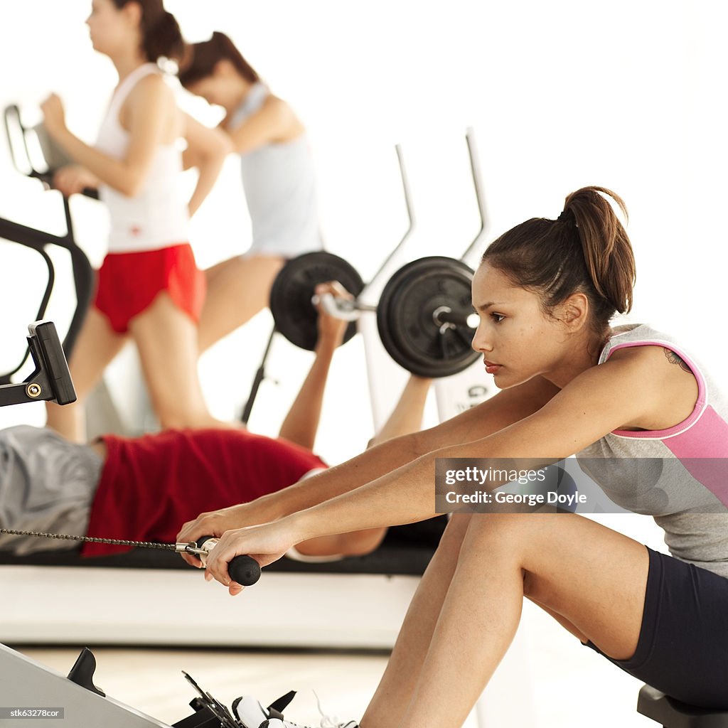 People exercising at a gymnasium