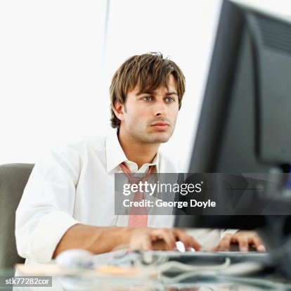 Businessman using a computer Businessman using a computer