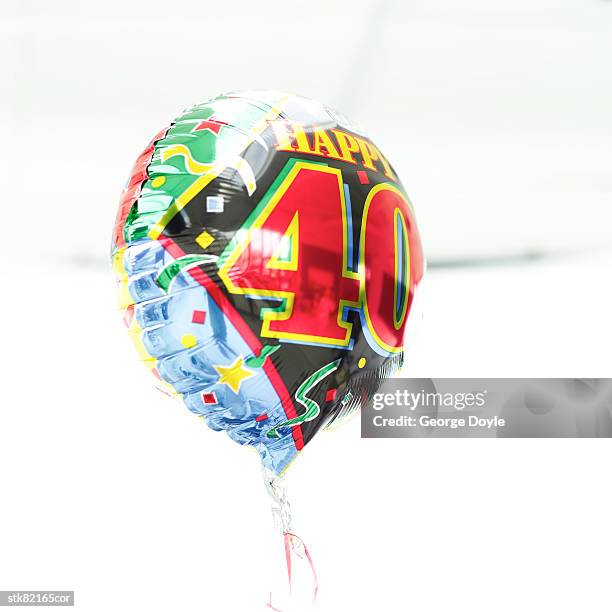 a shiny birthday message helium balloon held up by a thread - tokyo governor and leader of the party of hope yuriko koike on the campaign trial for lower house elections stockfoto's en -beelden